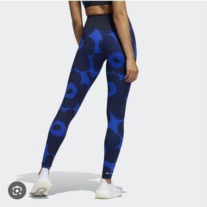 Adidas Merikko Women's High Rise Slim Fit Navy &Blue Patterned Leggings - XS NWT